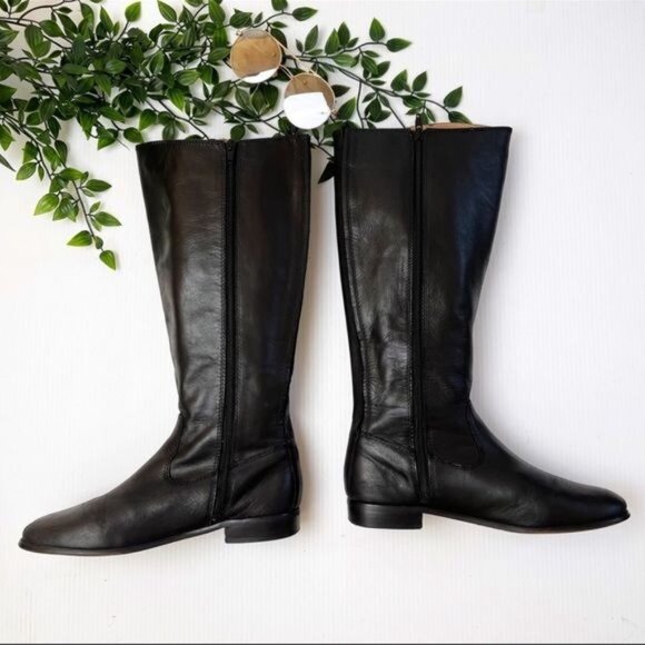 Kenneth Cole Mea black leather round toe riding boots 7.5 - Picture 5 of 8